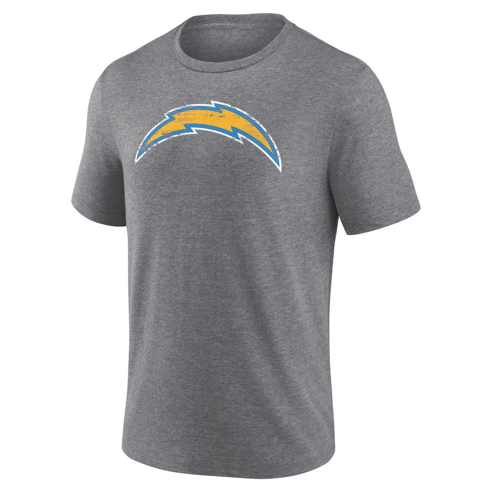 Los Angeles Chargers Heritage Custom Name & Number Tri-Blend T-Shirt Gray
