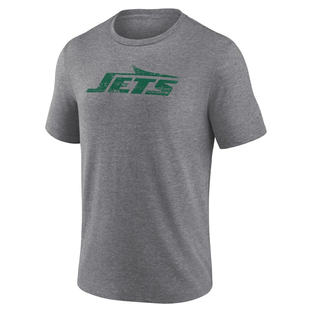 New York Jets Heritage Custom Name & Number Tri-Blend T-Shirt Gray