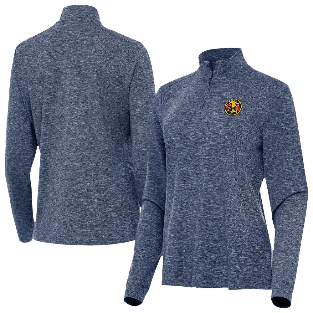 Club America Antigua Women's Master Quarter-Zip Pullover Heather Navy sale