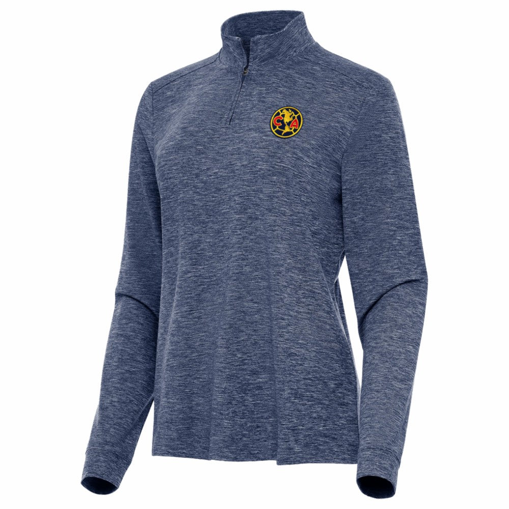 Club America Antigua Women's Master Quarter-Zip Pullover Heather Navy sale