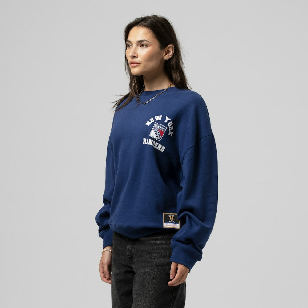 NHL New York Rangers Mitchell & Ness Women's Vintage Crewneck Sweatshirt - Blue