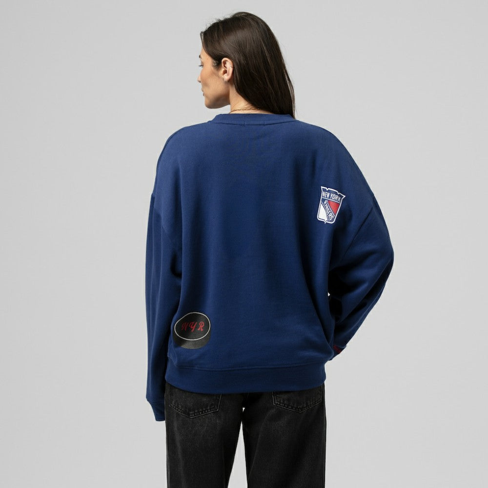 NHL New York Rangers Mitchell & Ness Women's Vintage Crewneck Sweatshirt - Blue