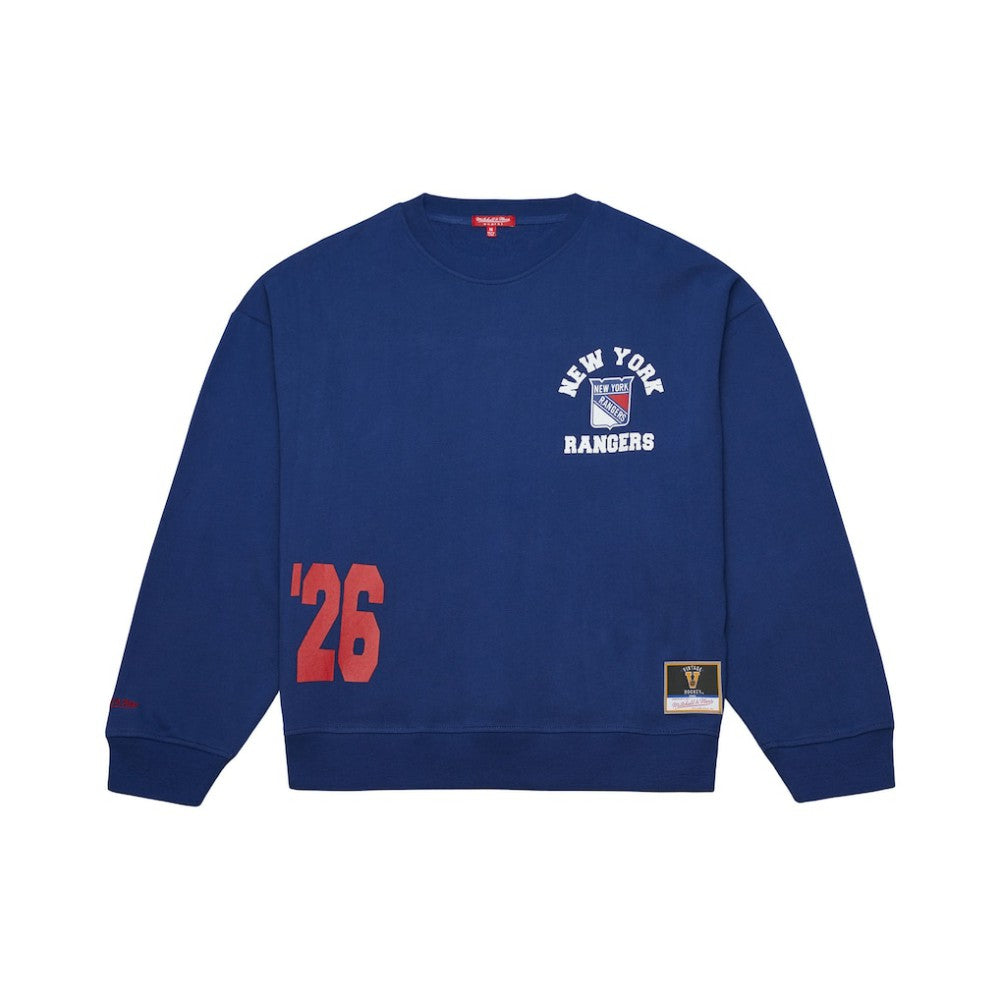 NHL New York Rangers Mitchell & Ness Women's Vintage Crewneck Sweatshirt - Blue