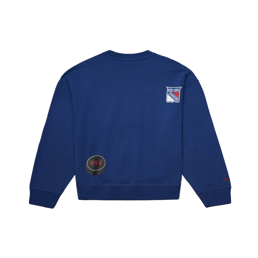 NHL New York Rangers Mitchell & Ness Women's Vintage Crewneck Sweatshirt - Blue
