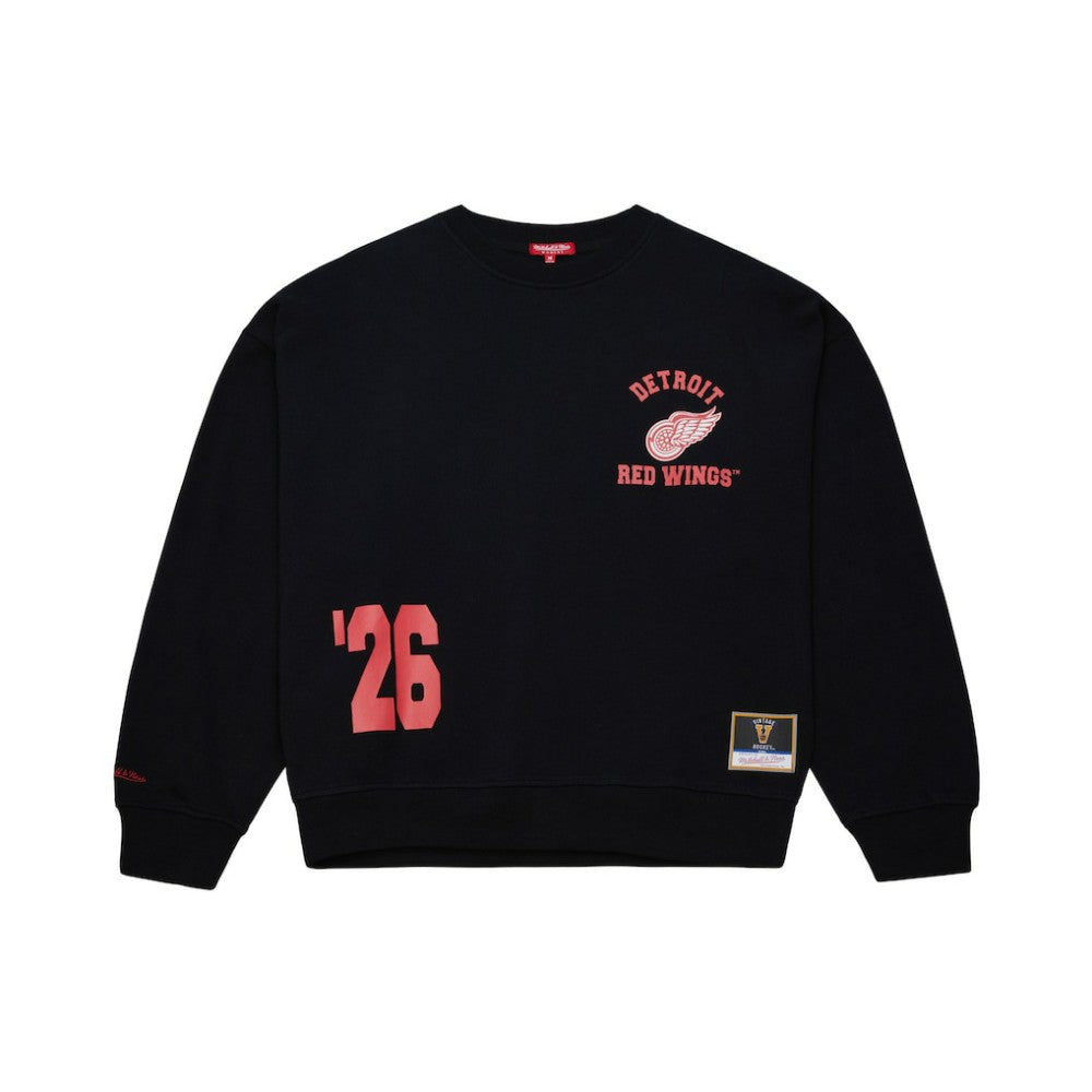 NHL Detroit Red Wings Mitchell & Ness Women's Vintage Crewneck Sweatshirt - Black