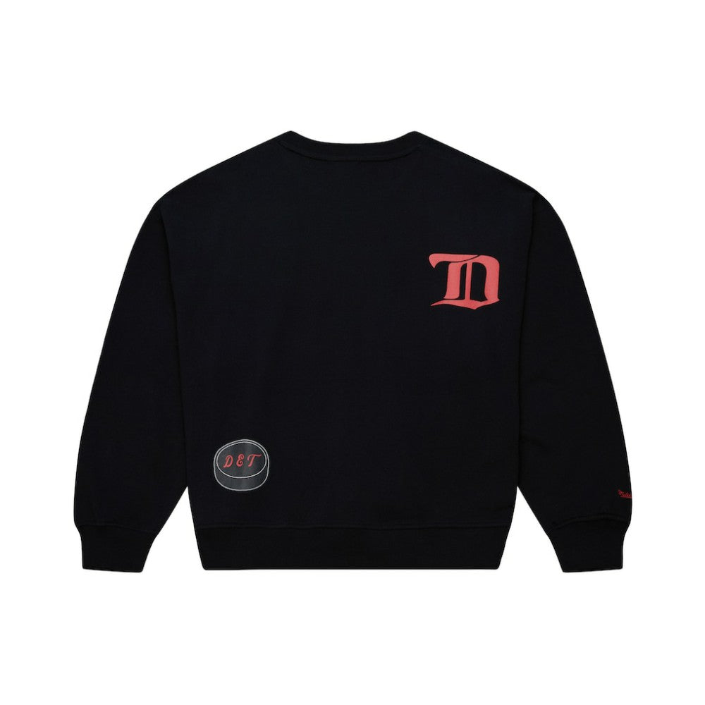 NHL Detroit Red Wings Mitchell & Ness Women's Vintage Crewneck Sweatshirt - Black