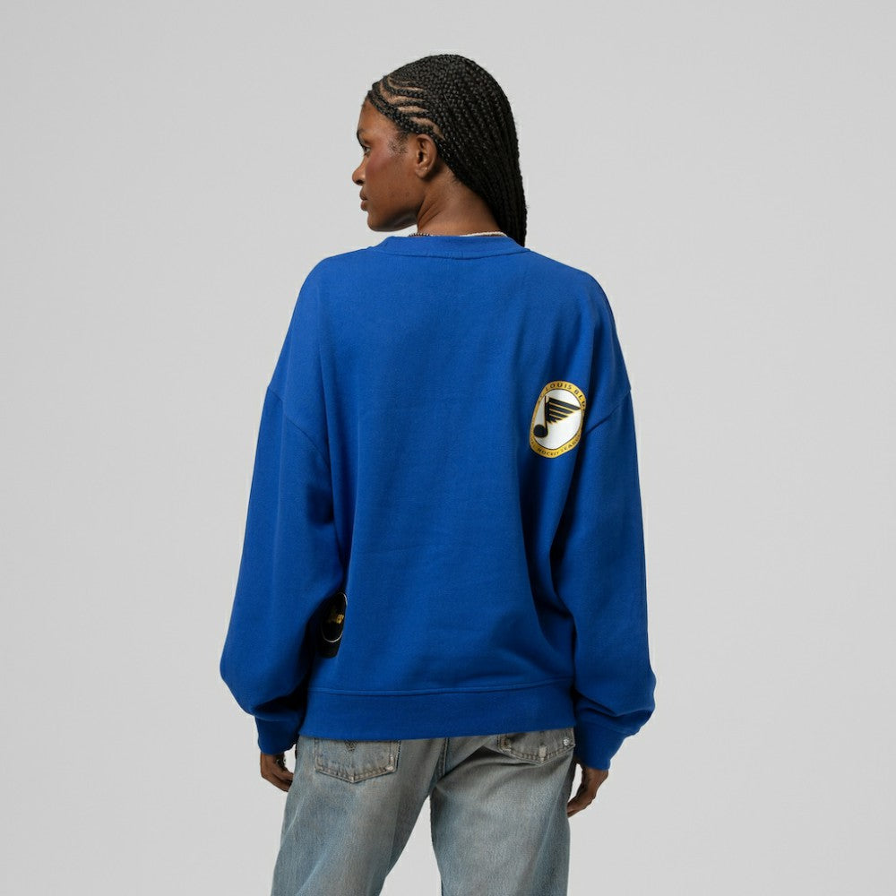 NHL St. Louis Blues Mitchell & Ness Women's Vintage Crewneck Sweatshirt - Blue