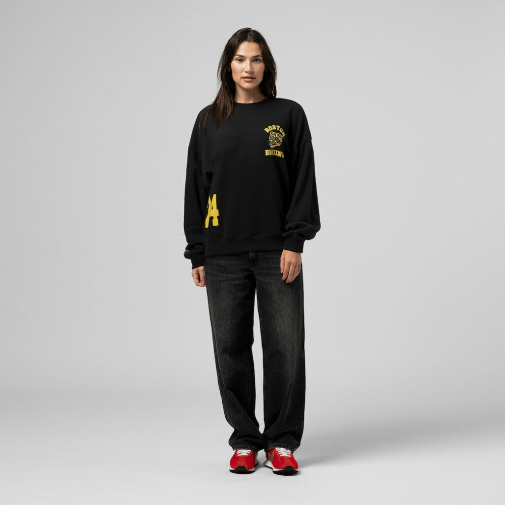 NHL Boston Bruins Mitchell & Ness Women's Vintage Crewneck Sweatshirt - Black