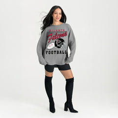 Atlanta Falcons Gameday Couture Women's Oversized Sweet Victory Corded Sweatshirt Gray