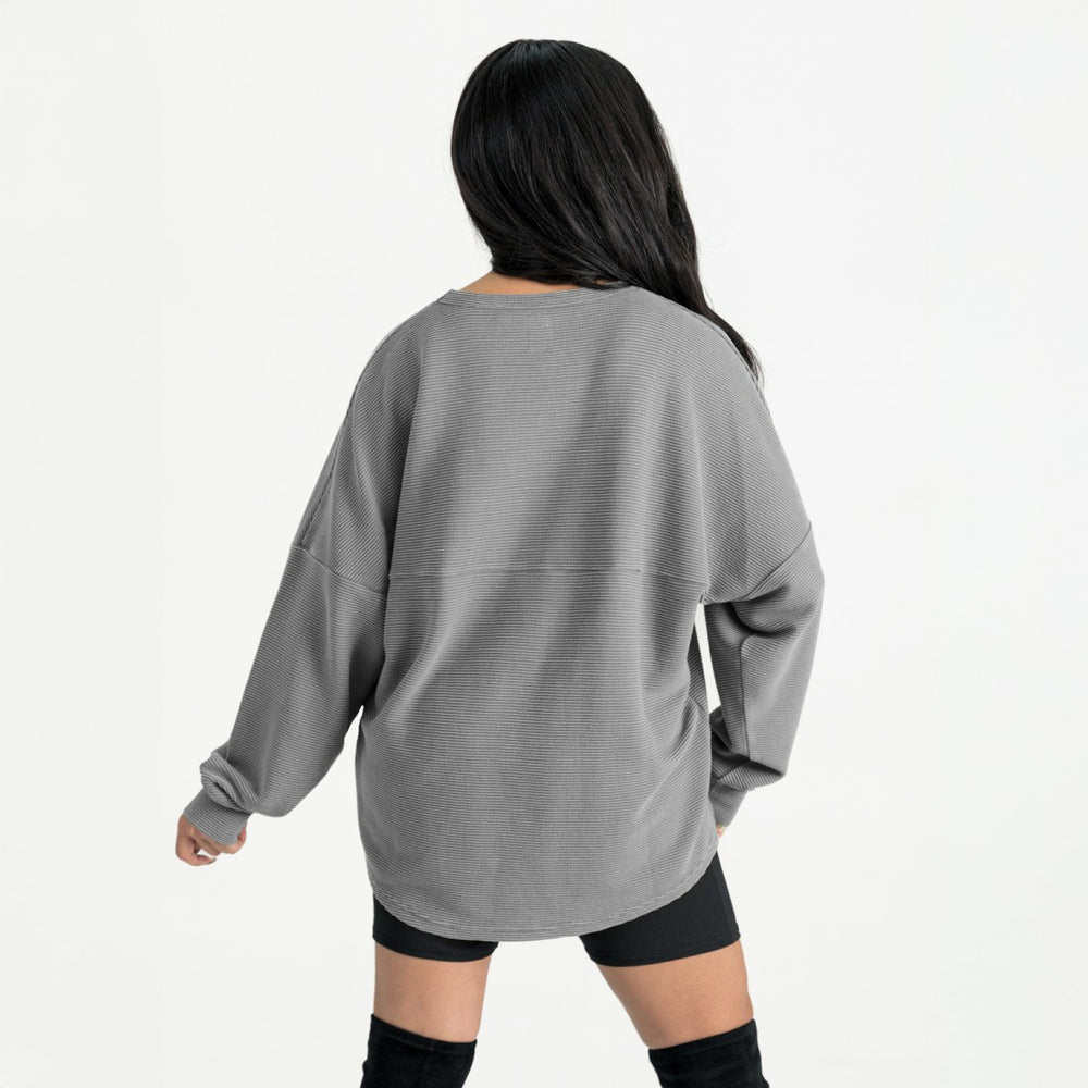 Green Bay Packers Gameday Couture Women's Oversized Sweet Victory Corded Sweatshirt Gray