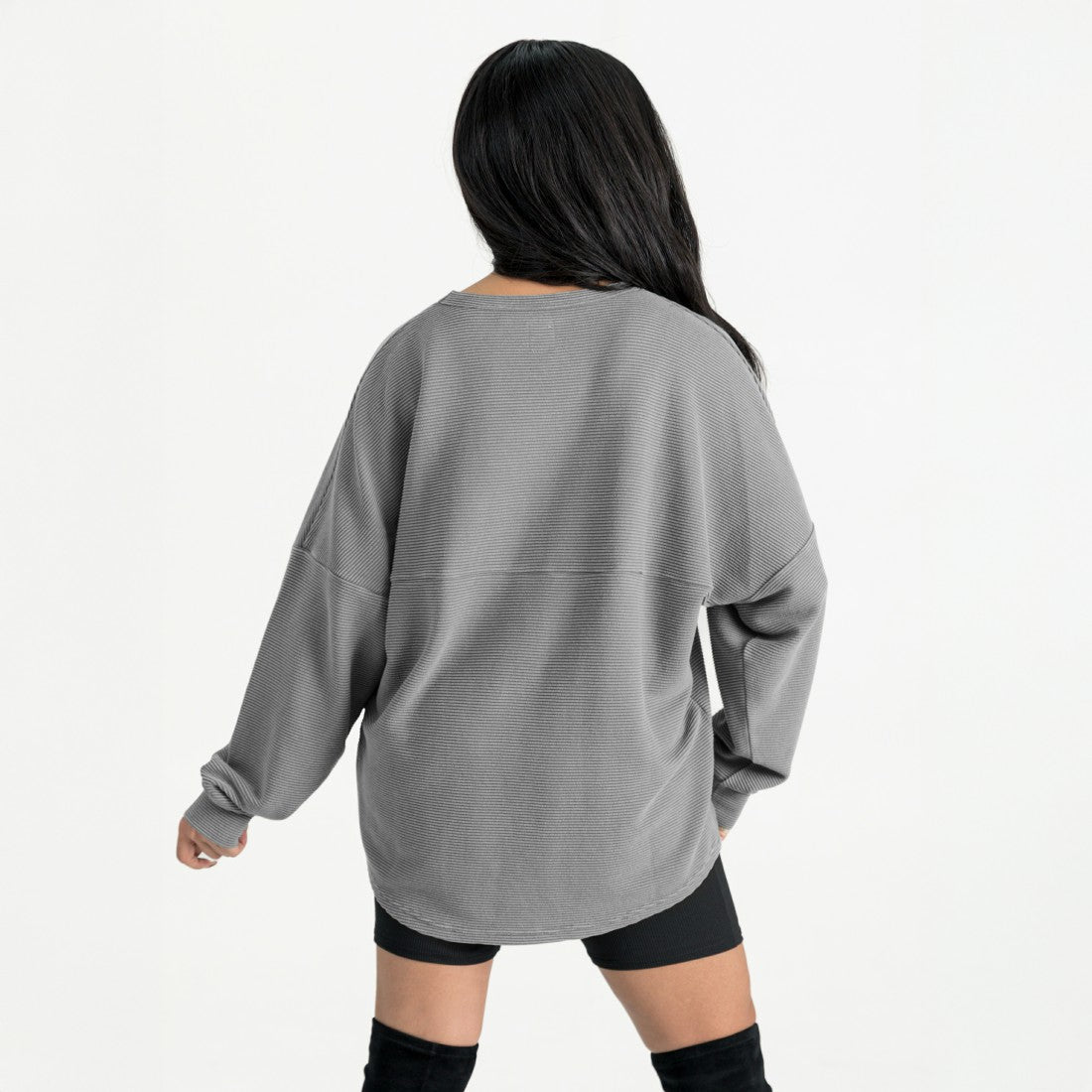 Detroit Lions Gameday Couture Women's Oversized Sweet Victory Corded Sweatshirt Gray