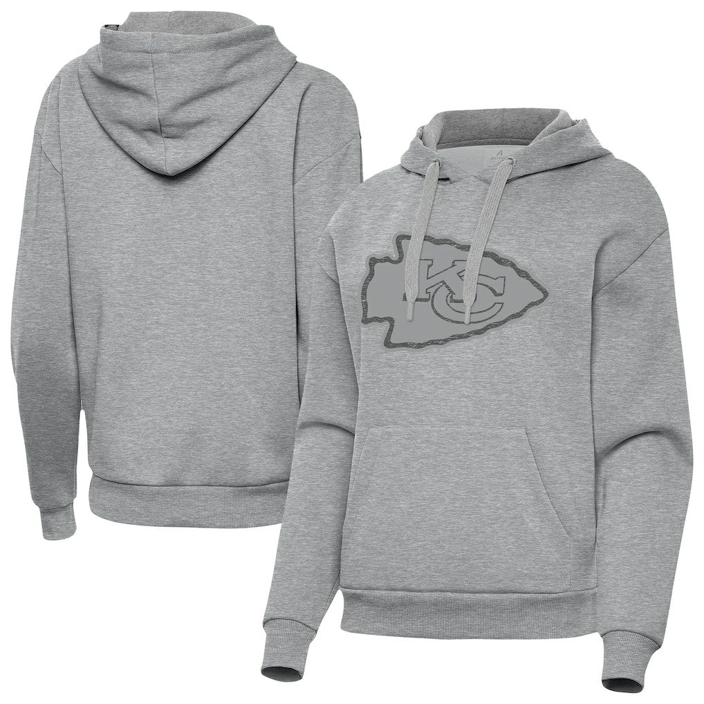 Kansas City Chiefs Antigua Women's Victory Hoodie Heather Gray