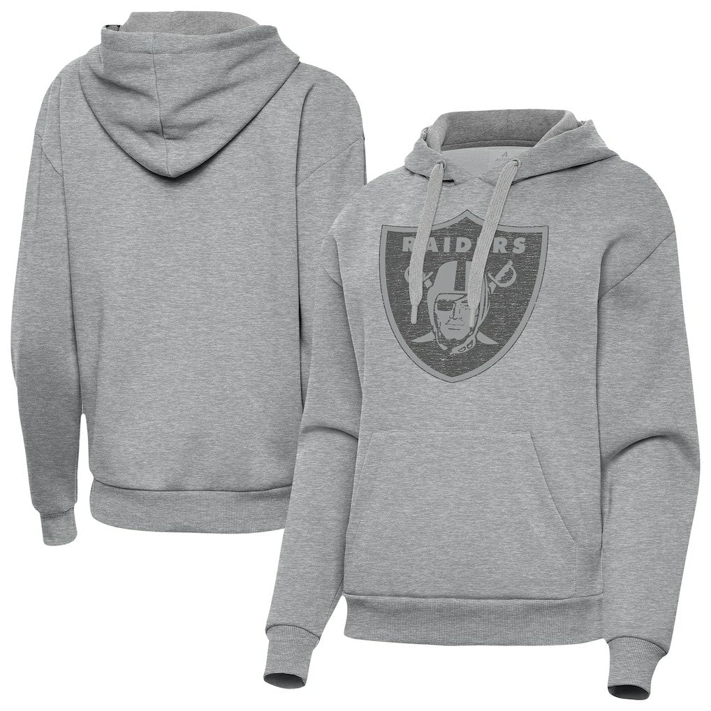 Las Vegas Raiders Antigua Women's Victory Hoodie Heather Gray