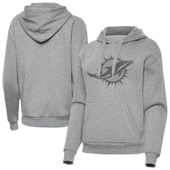 Miami Dolphins Antigua Women's Victory Hoodie Heather Gray