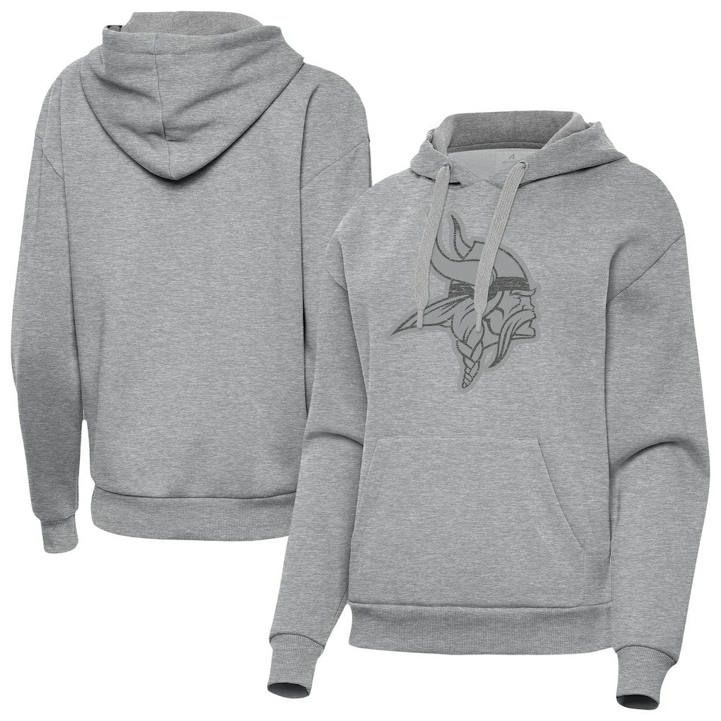 Minnesota Vikings Antigua Women's Victory Hoodie Heather Gray