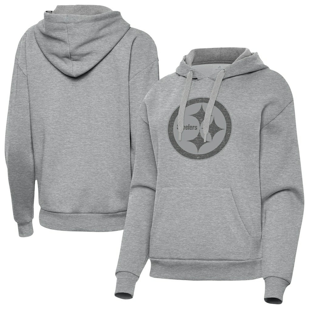 Pittsburgh Steelers Antigua Women's Victory Hoodie Heather Gray