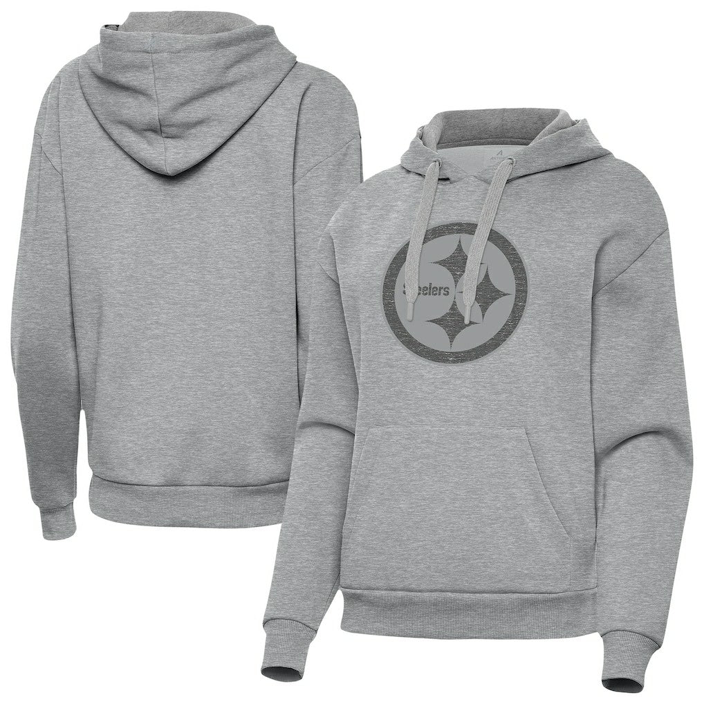 Pittsburgh Steelers Antigua Women's Victory Hoodie Heather Gray