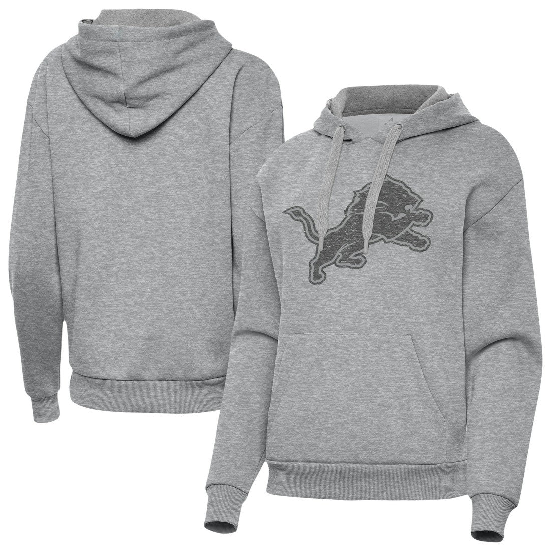 Detroit Lions Antigua Women's Victory Hoodie Heather Gray