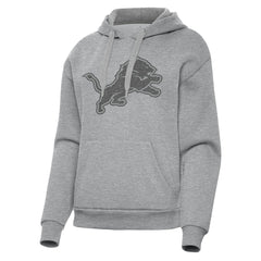 Detroit Lions Antigua Women's Victory Hoodie Heather Gray