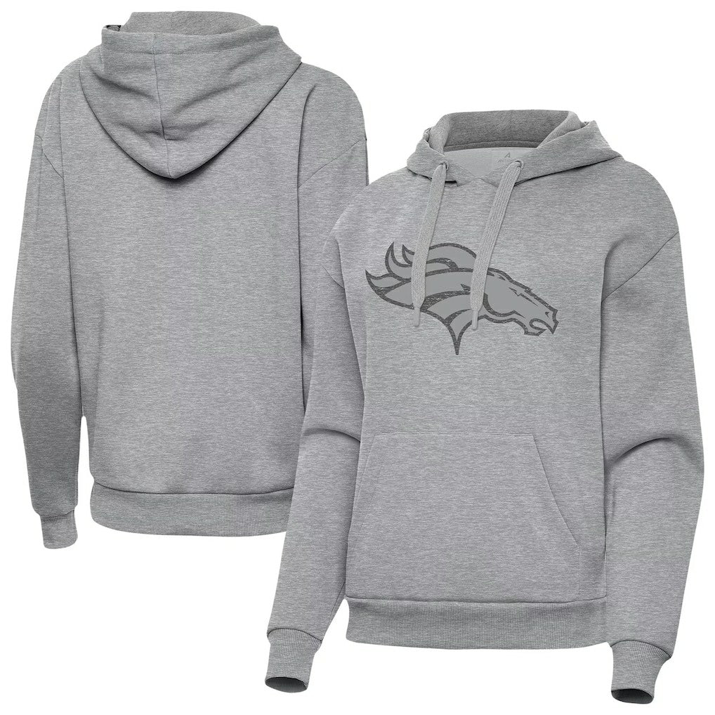 Denver Broncos Antigua Women's Victory Hoodie Heather Gray