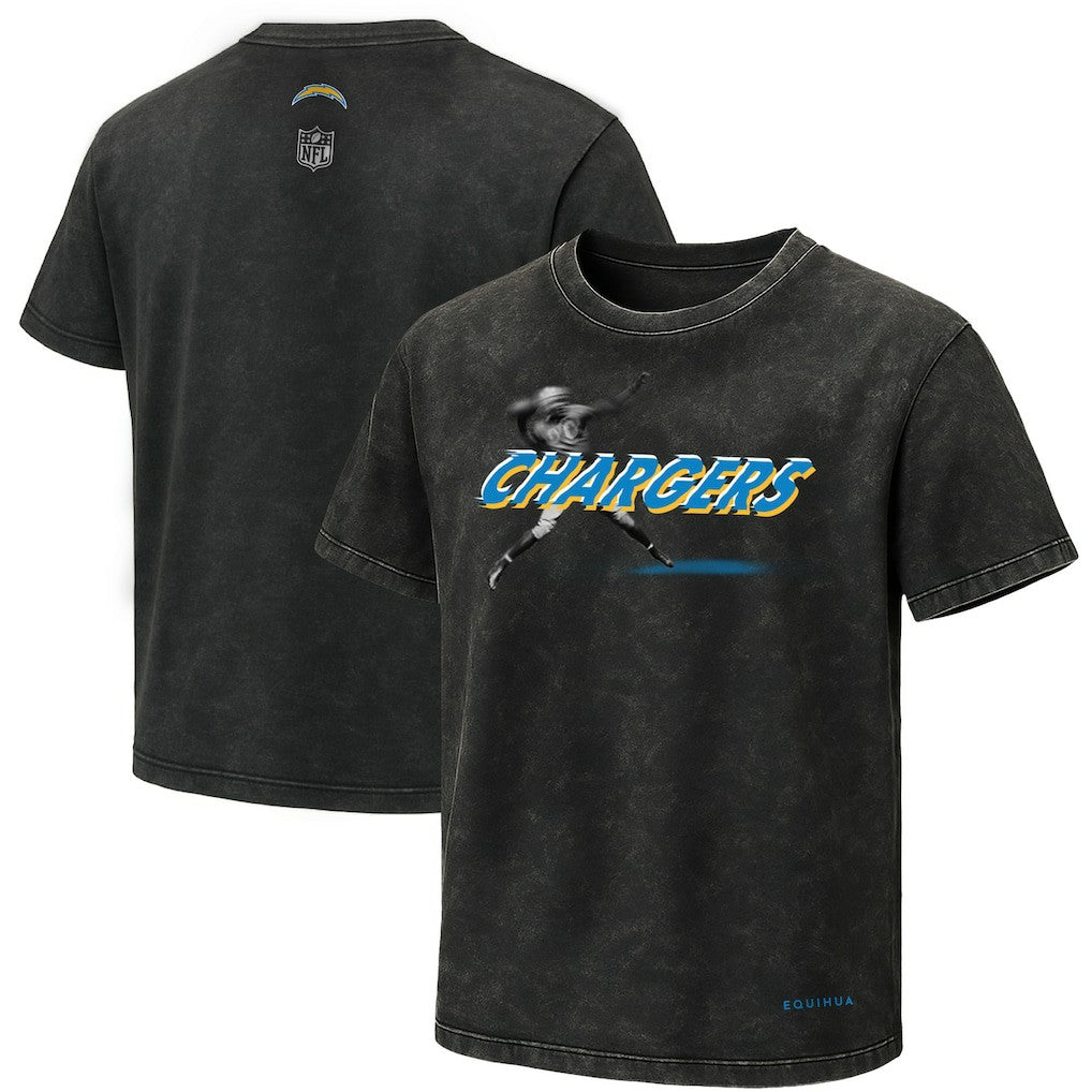 Los Angeles Chargers EQUIHUA Retro T-Shirt Black