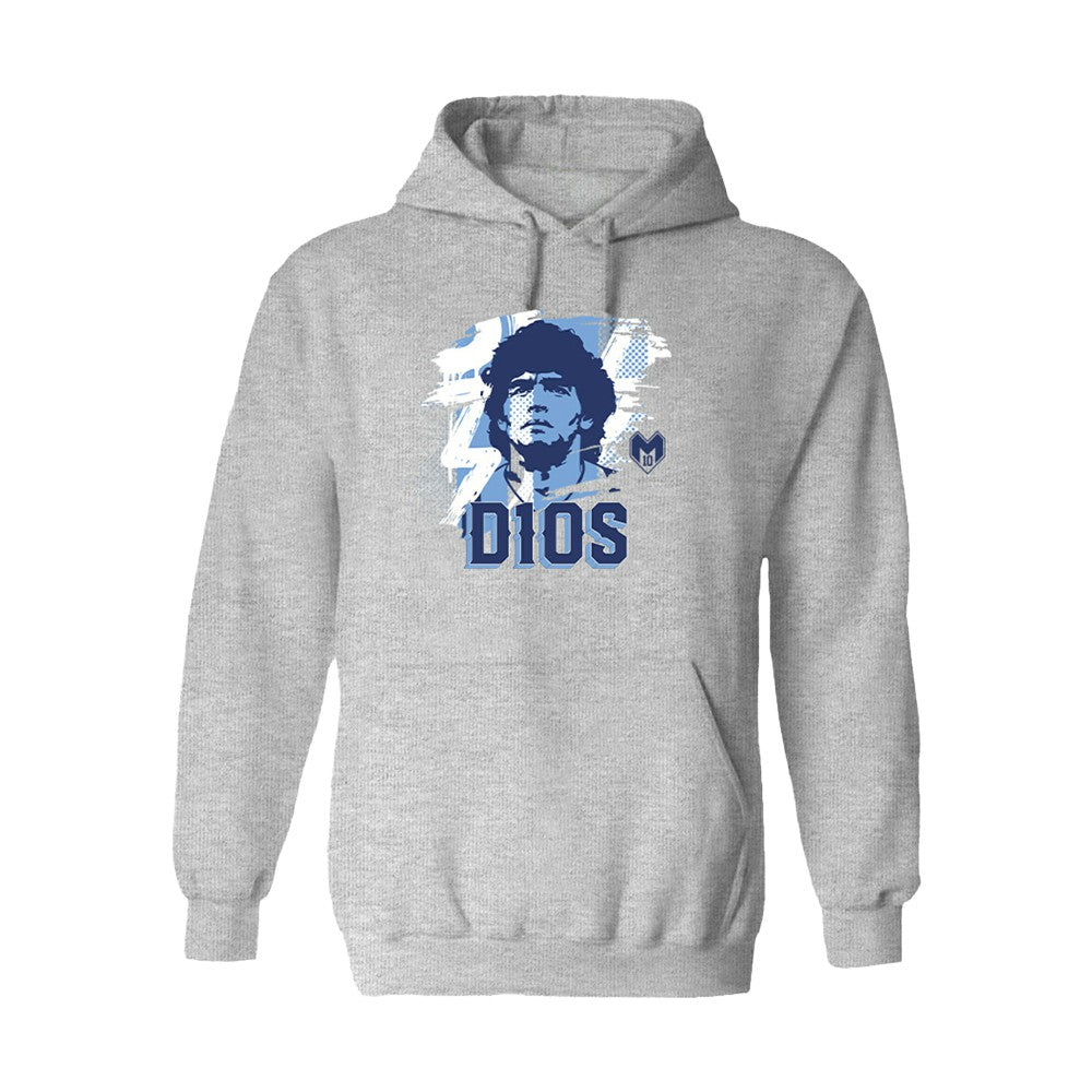 Diego Maradona Argentina National Team Vive La Fete Women's D10S Pullover Hoodie Gray