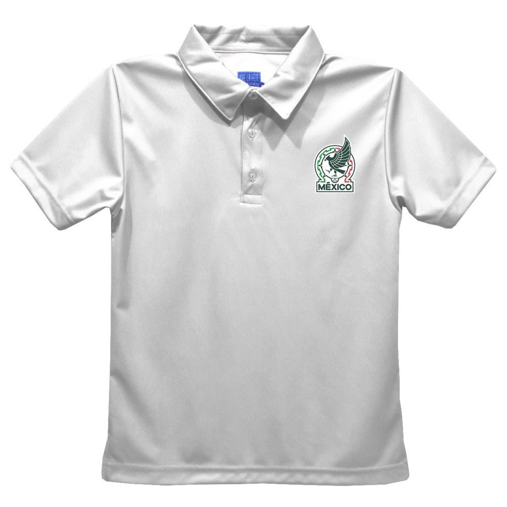 Mexico National Team Vive La Fete Youth Solid Polo White