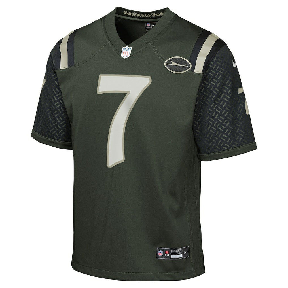 Justin Fields New York Jets Youth 2025 Rivalries Collection Game Jersey Gotham Green
