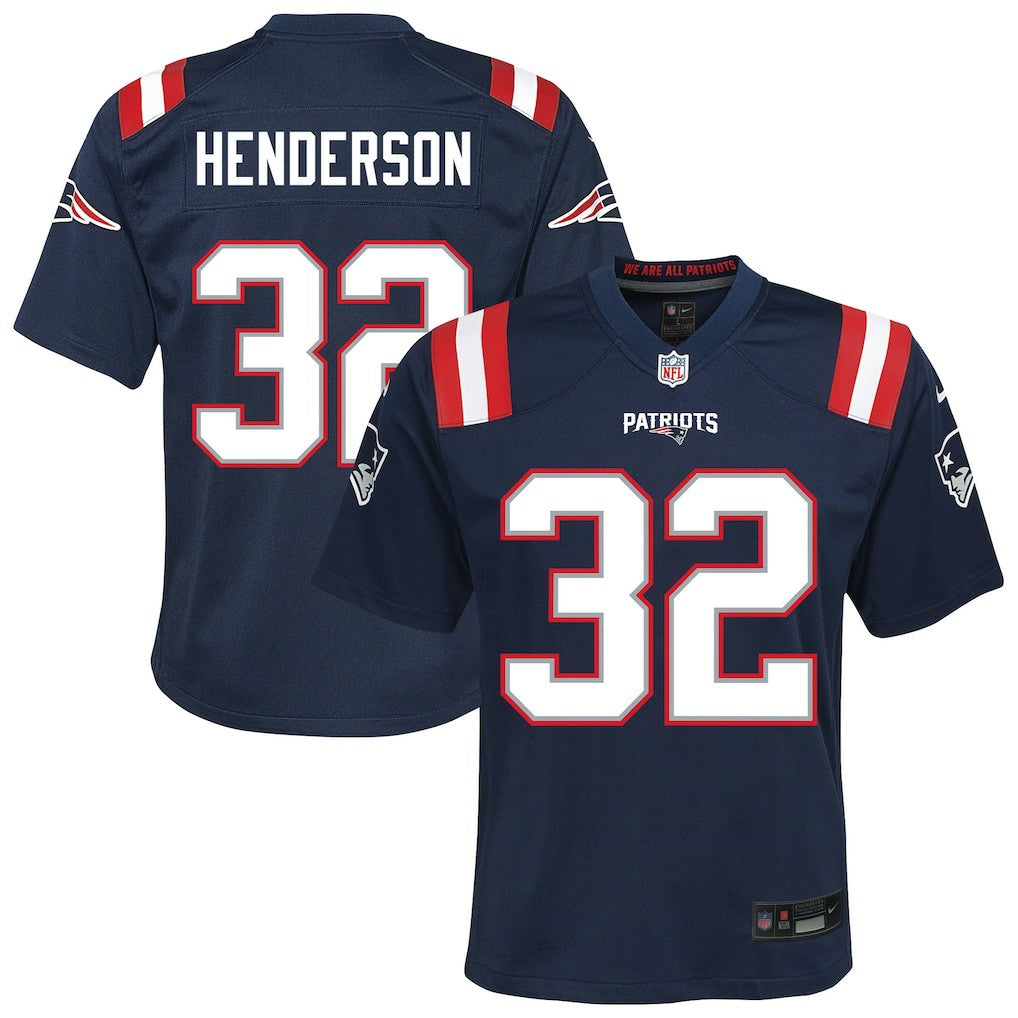 NFL TreVeyon Henderson New England Patriots Youth Team Game Jersey - Navy