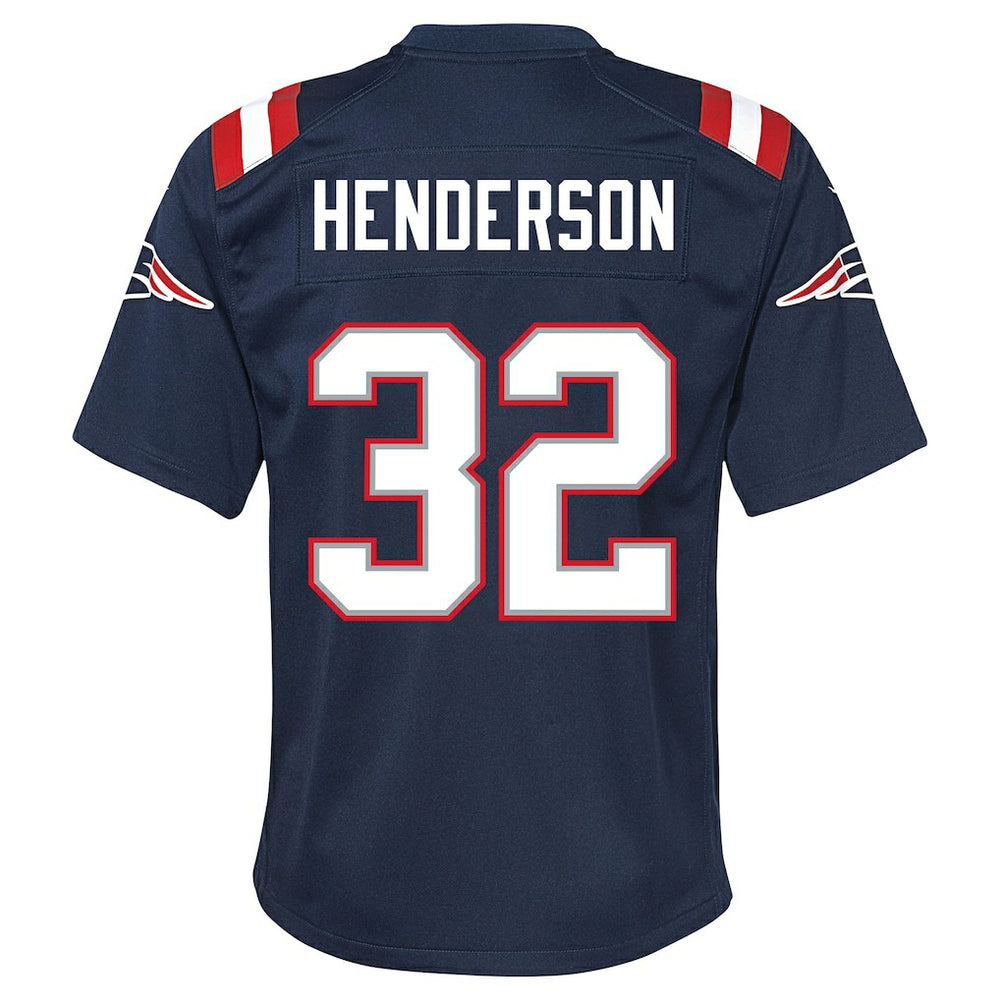 NFL TreVeyon Henderson New England Patriots Youth Team Game Jersey - Navy
