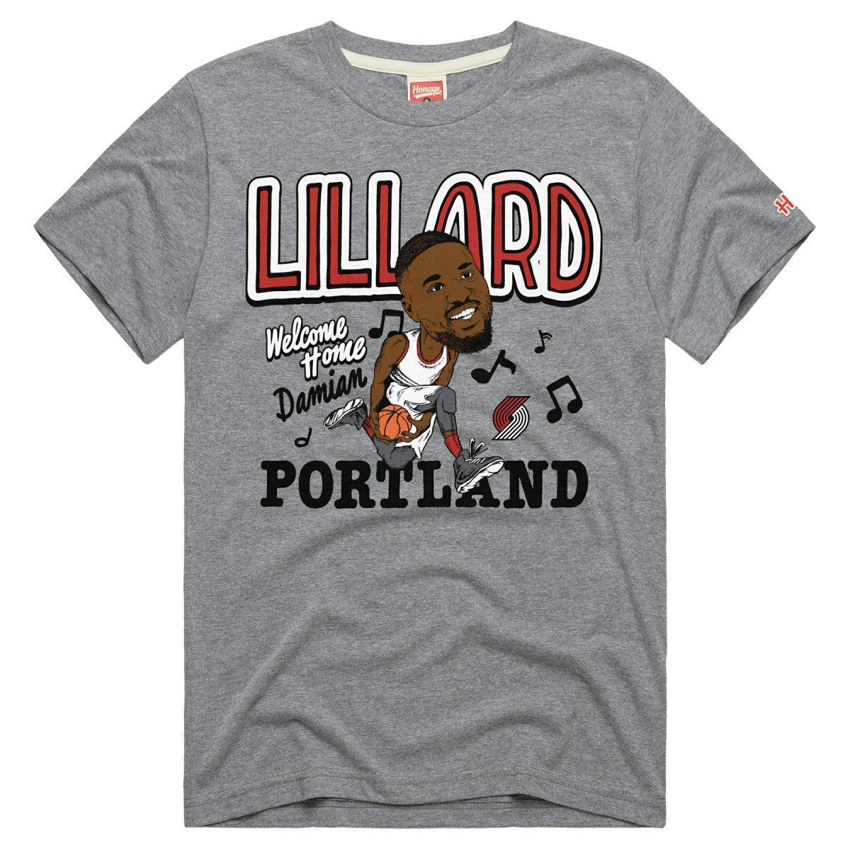 Damian Lillard Portland Trail Blazers Homage Unisex Welcome Home Tri-Blend T-Shirt Gray