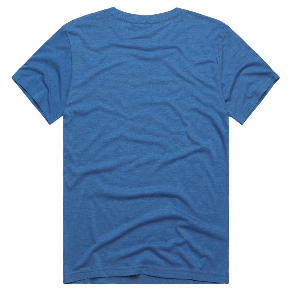 Barry Sanders Detroit Lions Homage Unisex Retired Player Classic Caricature Tri-Blend T-Shirt Blue