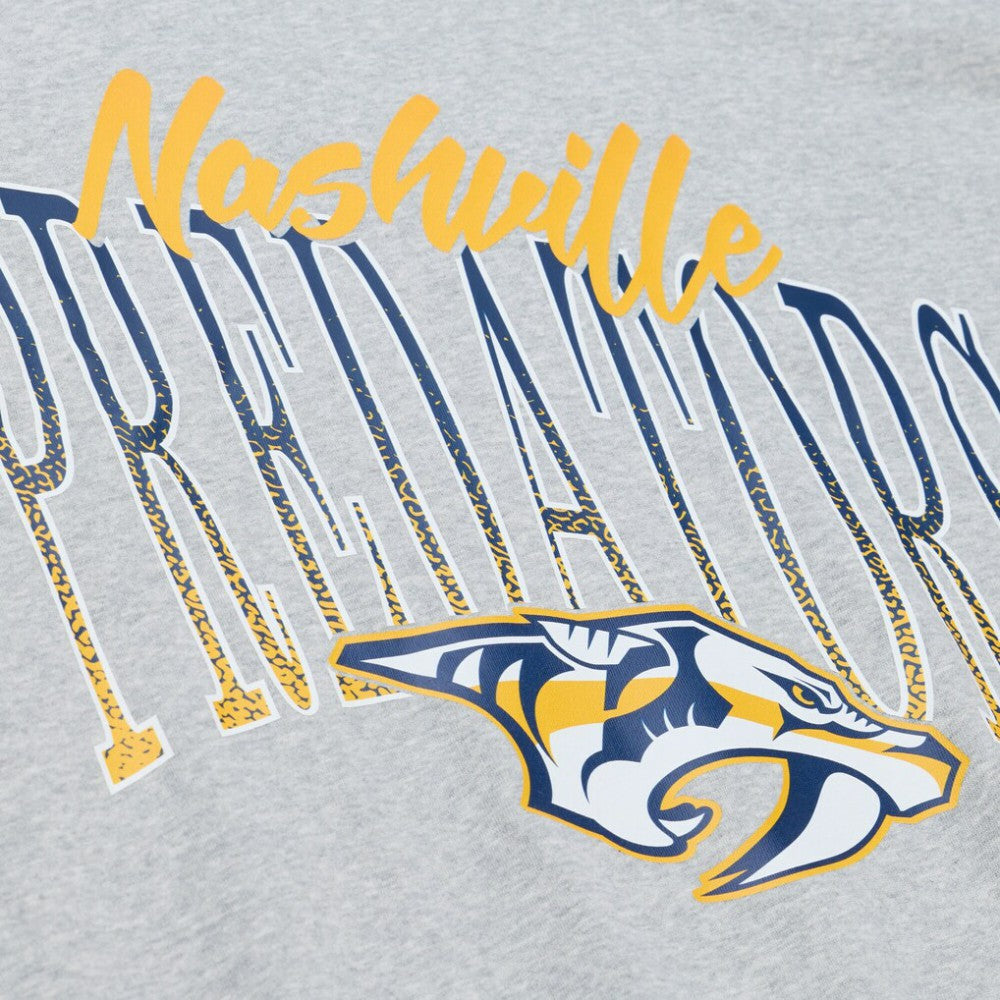 NHL Nashville Predators Mitchell & Ness Women's Hockey Night Sweatshirt - Heather Gray