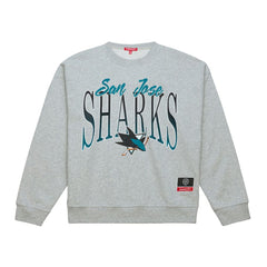 NHL San Jose Sharks Mitchell & Ness Women's Hockey Night Sweatshirt - Heather Gray