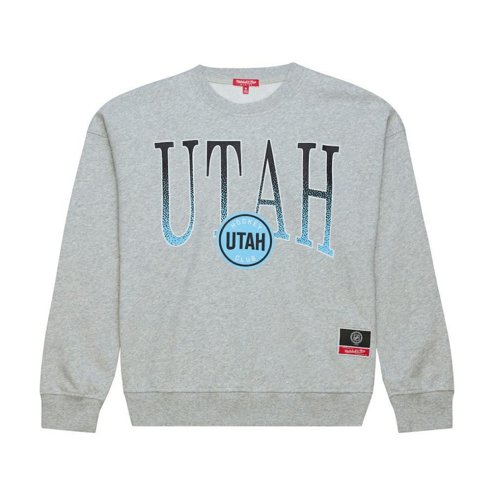 NHL Utah Mammoth Mitchell & Ness Women's Hockey Night Sweatshirt - Heather Gray