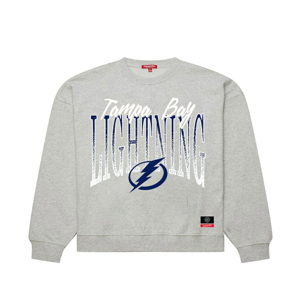 NHL Tampa Bay Lightning Mitchell & Ness Women's Hockey Night Sweatshirt - Heather Gray