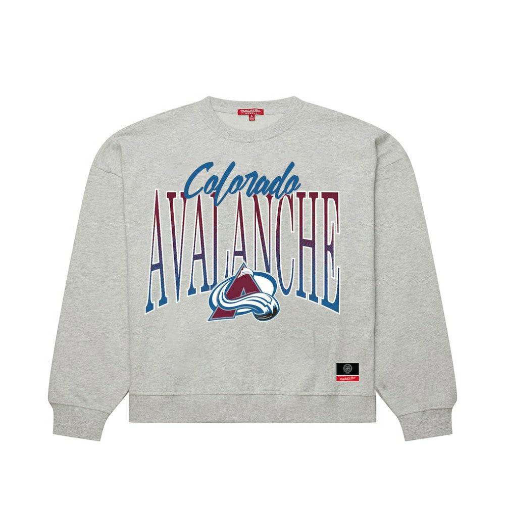 NHL Colorado Avalanche Mitchell & Ness Women's Hockey Night Sweatshirt - Heather Gray