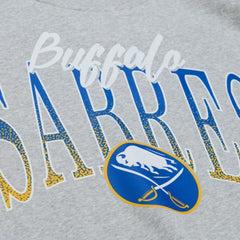 NHL Buffalo Sabres Mitchell & Ness Women's Hockey Night Sweatshirt - Heather Gray