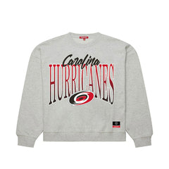 NHL Carolina Hurricanes Mitchell & Ness Women's Hockey Night Sweatshirt - Heather Gray