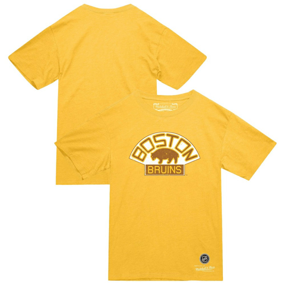 NHL Boston Bruins Mitchell & Ness Heritage T-Shirt - Gold