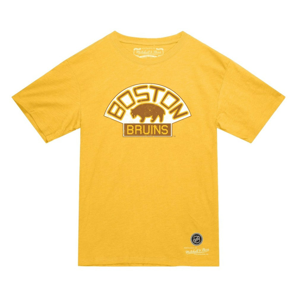 NHL Boston Bruins Mitchell & Ness Heritage T-Shirt - Gold