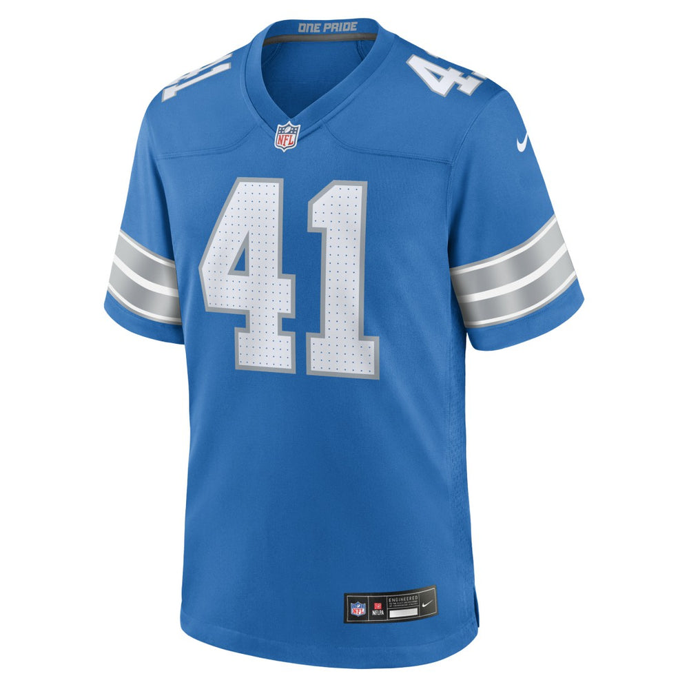 Gunnar Oakes Detroit Lions Team Game Jersey Blue