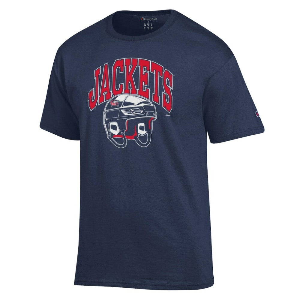 NHL Columbus Blue Jackets Champion Helmet T-Shirt - Navy