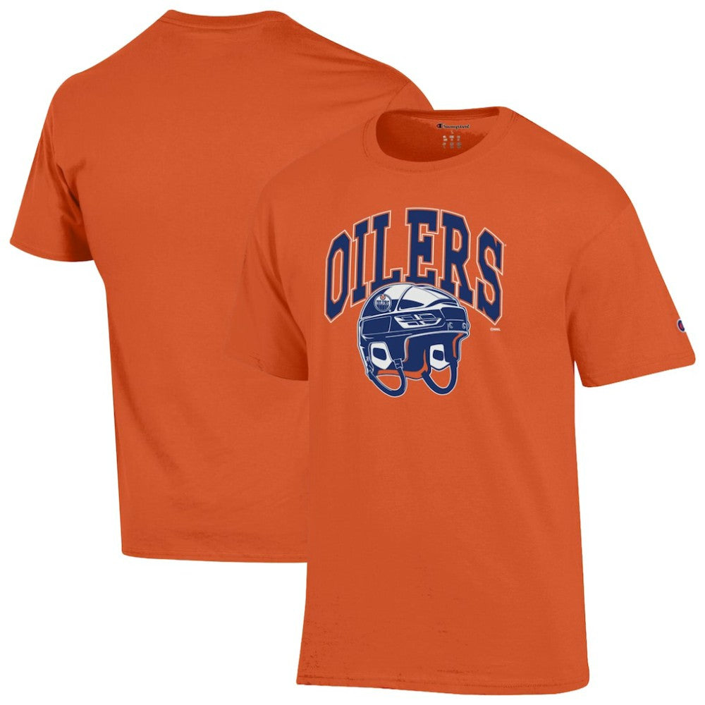 NHL Edmonton Oilers Champion Helmet T-Shirt - Orange