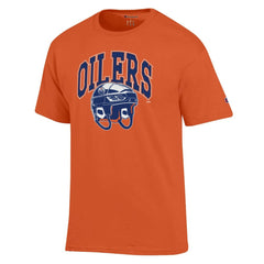 NHL Edmonton Oilers Champion Helmet T-Shirt - Orange