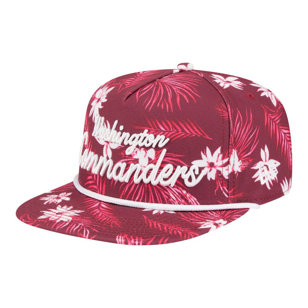 Washington Commanders New Era Palm Print A-Frame 9FIFTY Snapback Hat Burgundy