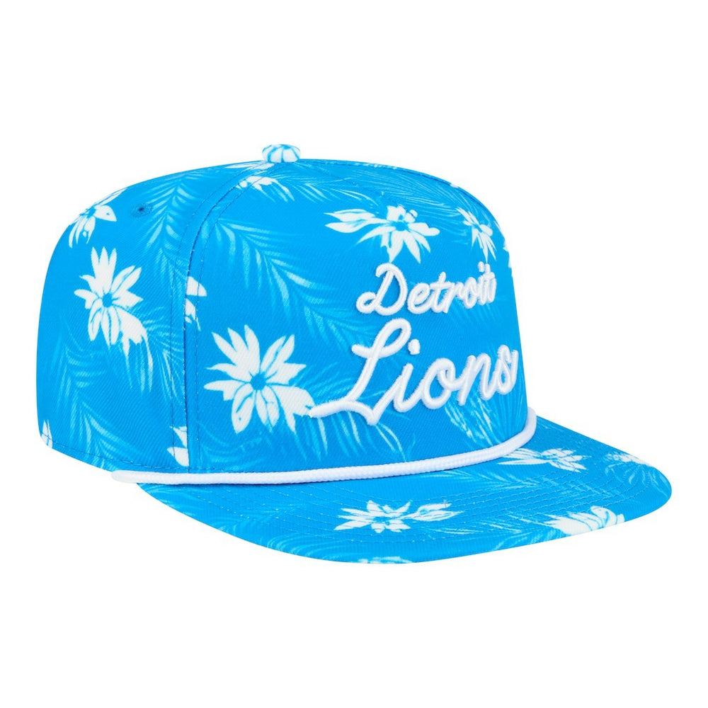 Detroit Lions New Era Palm Print A-Frame 9FIFTY Snapback Hat Blue