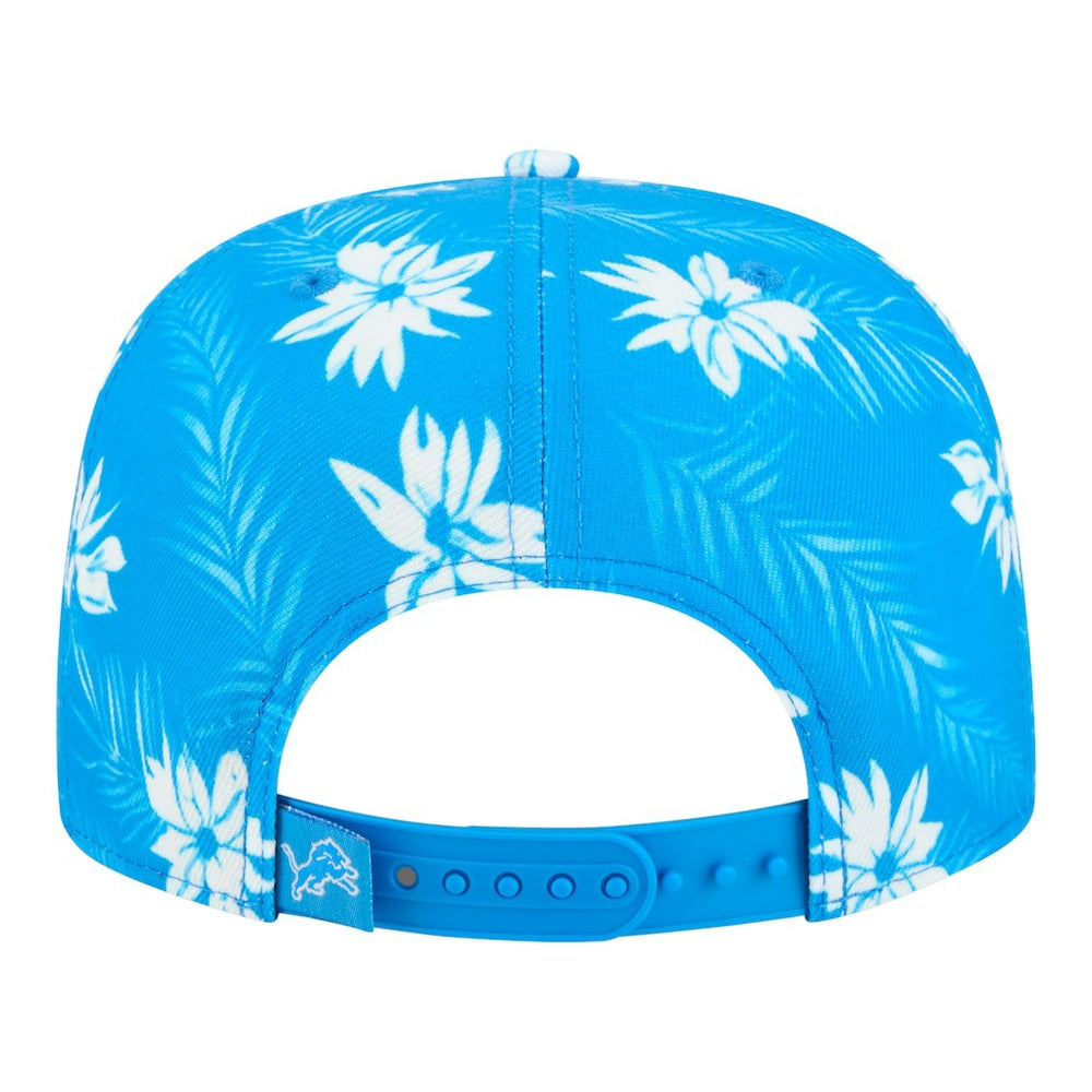 Detroit Lions New Era Palm Print A-Frame 9FIFTY Snapback Hat Blue
