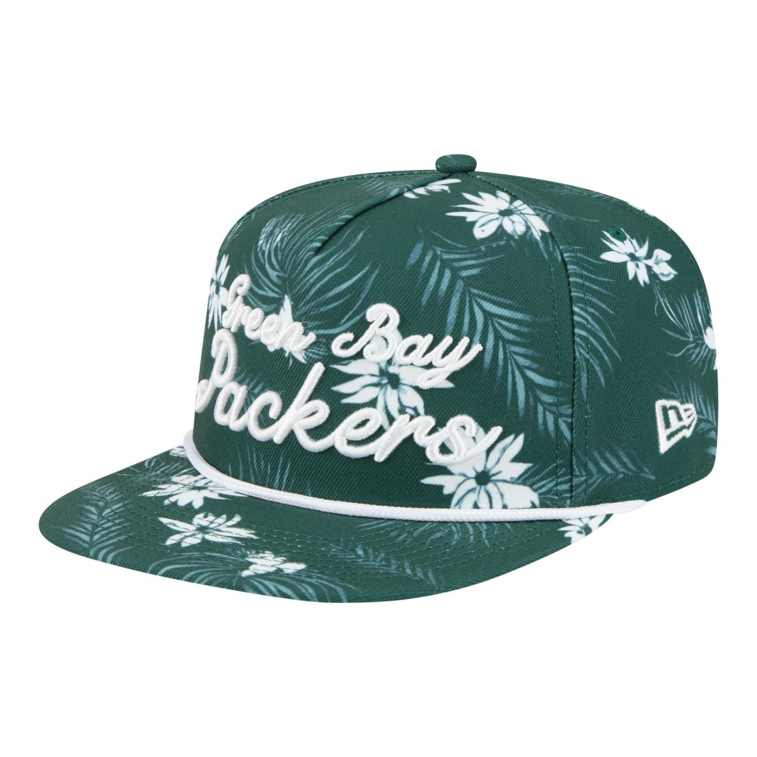 Green Bay Packers New Era Palm Print A-Frame 9FIFTY Snapback Hat Green