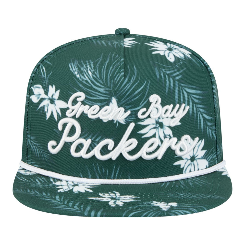 Green Bay Packers New Era Palm Print A-Frame 9FIFTY Snapback Hat Green
